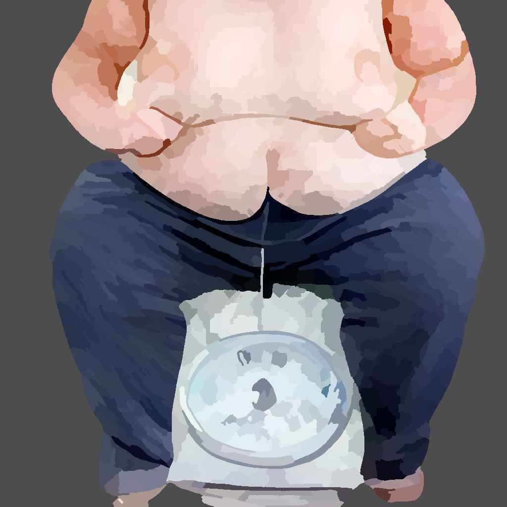 fat person on a scale, ai generated and gimped